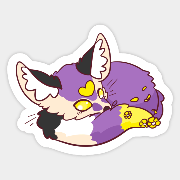 Enby Pride Fennec Fox Sticker by BubblegumGoat